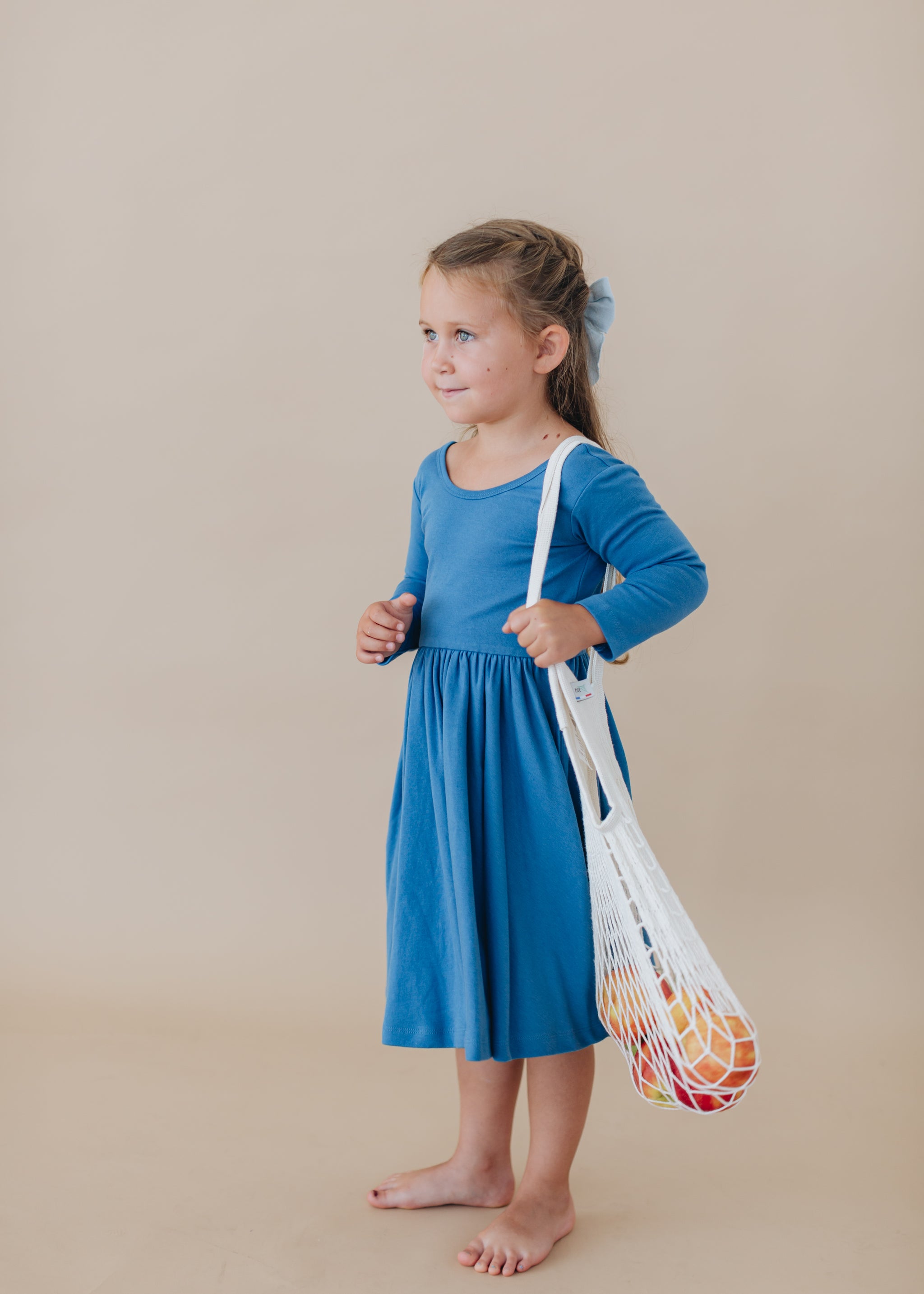 Twirl Dress in Sea Blue (Ships now) – Good Apples Kids