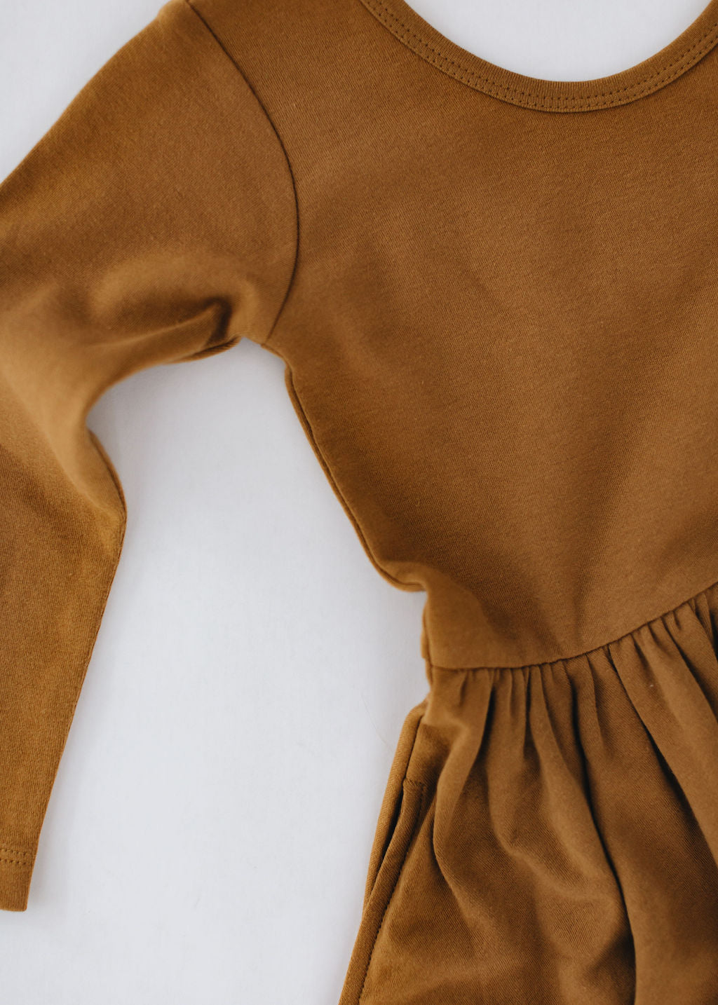3/4 Sleeve Twirl Dress in Burro Brown Good Apples Kids 3/4 Sleeve Twirl Dress in Burro Brown Good Apples Kids